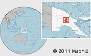 Gray Location Map of Chimbu, highlighted country, hill shading