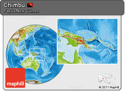 Physical Location Map of Chimbu, within the entire country