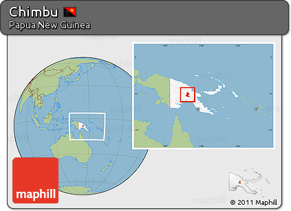 Savanna Style Location Map of Chimbu, highlighted country, within the entire country