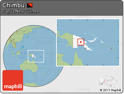 Savanna Style Location Map of Chimbu, highlighted country, within the entire country