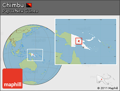 Savanna Style Location Map of Chimbu, highlighted country, within the entire country