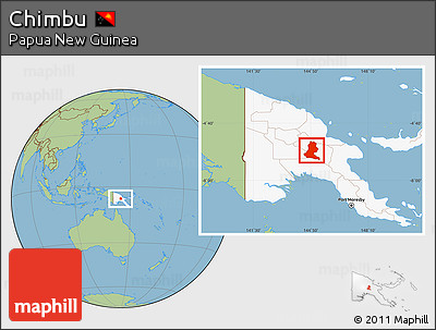 Savanna Style Location Map of Chimbu, highlighted country