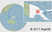 Savanna Style Location Map of Chimbu, highlighted country, hill shading