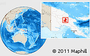 Shaded Relief Location Map of Chimbu, highlighted country