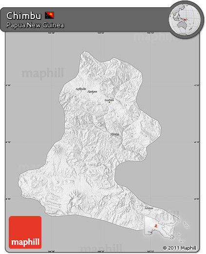 Gray Map of Chimbu, single color outside