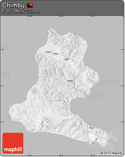 Gray Map of Chimbu, single color outside