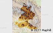 Physical Map of Chimbu, lighten