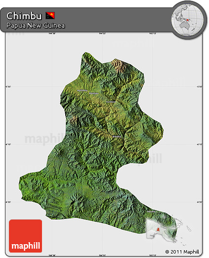 Satellite Map of Chimbu, single color outside