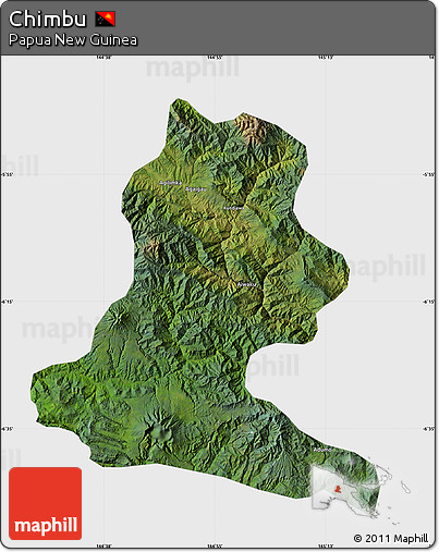 Satellite Map of Chimbu, single color outside