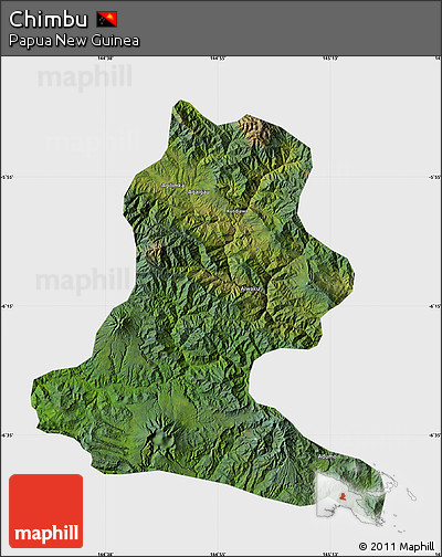 Satellite Map of Chimbu, single color outside
