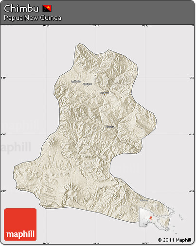 Shaded Relief Map of Chimbu, cropped outside