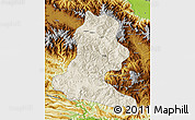 Shaded Relief Map of Chimbu, physical outside