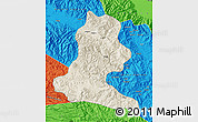 Shaded Relief Map of Chimbu, political outside