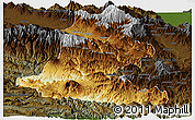 Physical Panoramic Map of Chimbu, darken