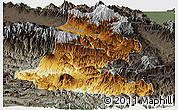 Physical Panoramic Map of Chimbu, darken, semi-desaturated