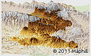 Physical Panoramic Map of Chimbu, lighten