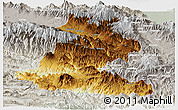 Physical Panoramic Map of Chimbu, lighten, semi-desaturated