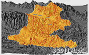 Political Panoramic Map of Chimbu, darken, desaturated