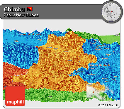 Political Panoramic Map of Chimbu