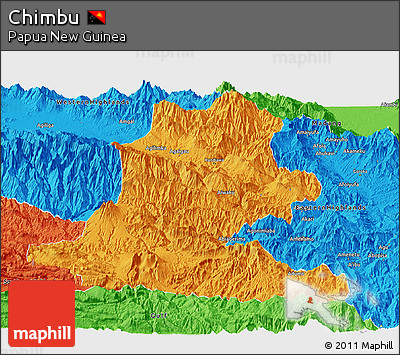 Political Panoramic Map of Chimbu