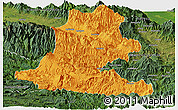 Political Panoramic Map of Chimbu, satellite outside