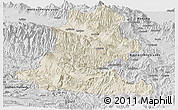 Shaded Relief Panoramic Map of Chimbu, desaturated