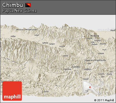 Shaded Relief Panoramic Map of Chimbu