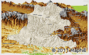 Shaded Relief Panoramic Map of Chimbu, physical outside