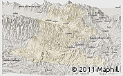 Shaded Relief Panoramic Map of Chimbu, semi-desaturated