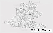 Silver Style Panoramic Map of Chimbu, single color outside