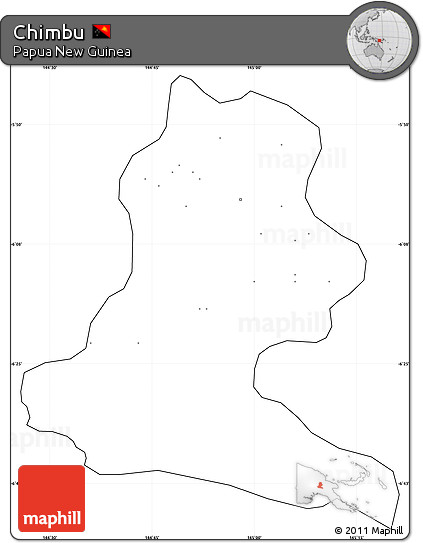 Blank Simple Map of Chimbu, cropped outside, no labels