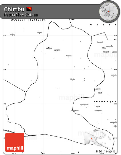 Blank Simple Map of Chimbu