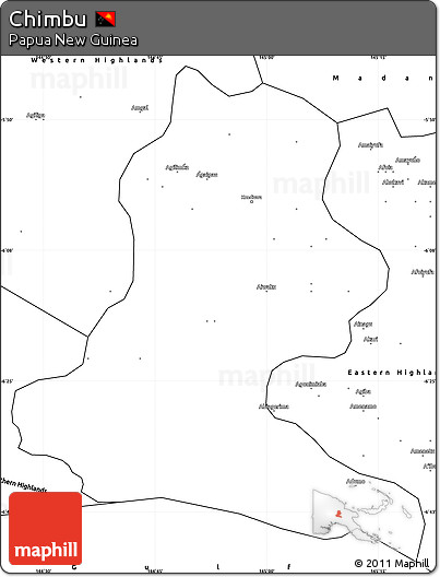 Blank Simple Map of Chimbu