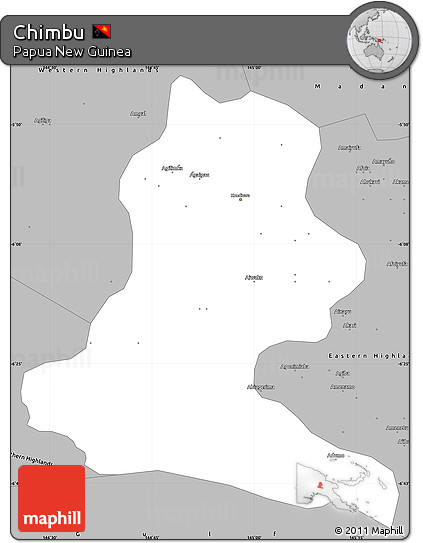 Gray Simple Map of Chimbu