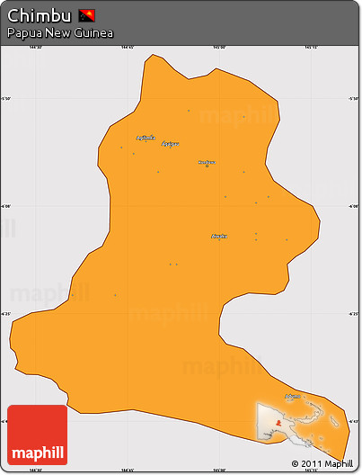 Political Simple Map of Chimbu, cropped outside