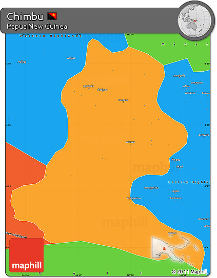 Political Simple Map of Chimbu