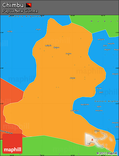 Political Simple Map of Chimbu