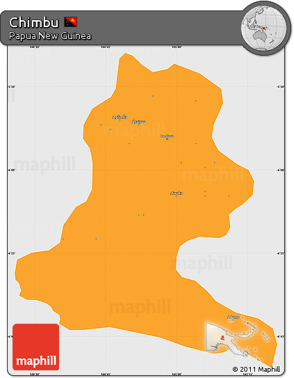 Political Simple Map of Chimbu, single color outside