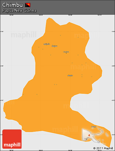 Political Simple Map of Chimbu, single color outside