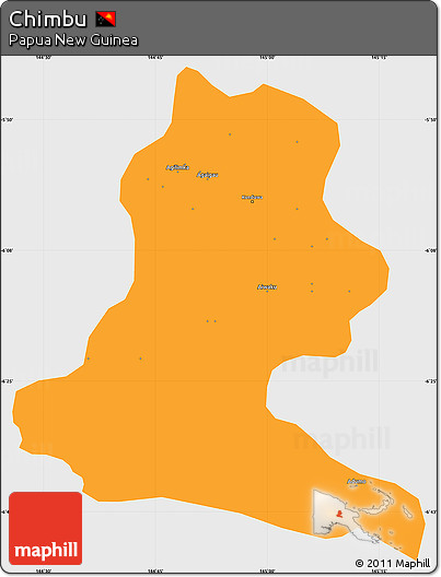 Political Simple Map of Chimbu, single color outside