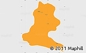 Political Simple Map of Chimbu, single color outside