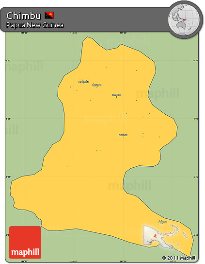 Savanna Style Simple Map of Chimbu, cropped outside