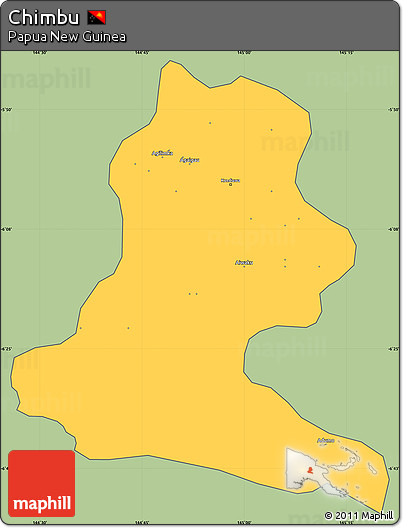 Savanna Style Simple Map of Chimbu, cropped outside