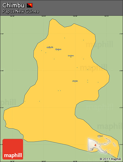 Savanna Style Simple Map of Chimbu, cropped outside
