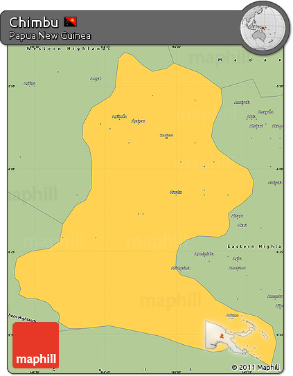 Savanna Style Simple Map of Chimbu