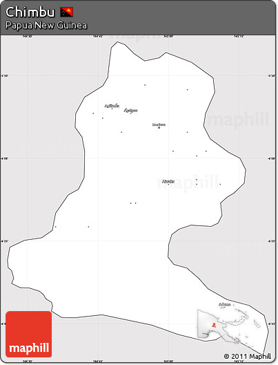 Silver Style Simple Map of Chimbu, cropped outside