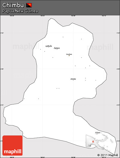 Silver Style Simple Map of Chimbu, cropped outside