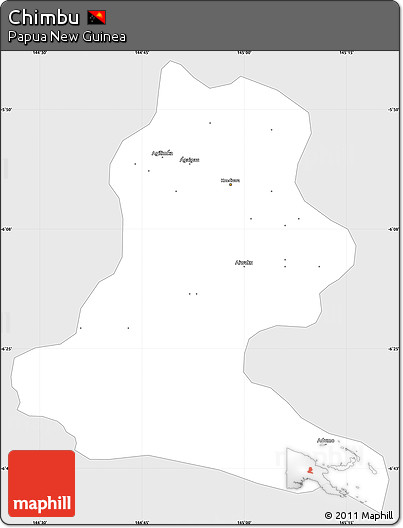 Silver Style Simple Map of Chimbu, single color outside