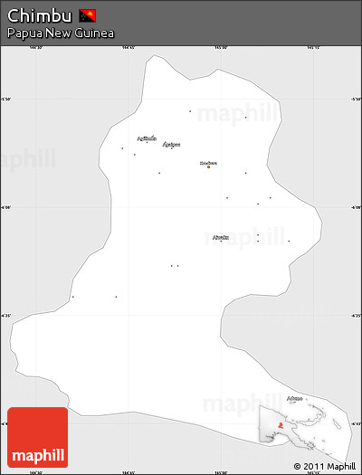 Silver Style Simple Map of Chimbu, single color outside