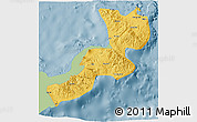 Savanna Style 3D Map of East New Britain, single color outside